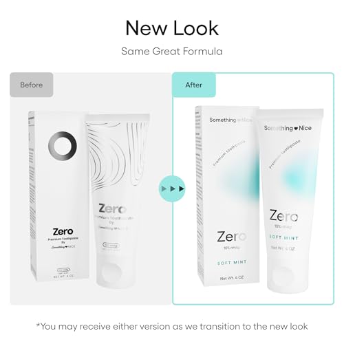 Something Nice Zero Toothpaste - 10% Nano Hydroxyapatite Toothpaste Fluoride Free, Remineralizing, Enamel Repair and Natural Whitening, Suitable for Sensitive Teeth, Adults & Kids Oral Care, Mint, 4oz