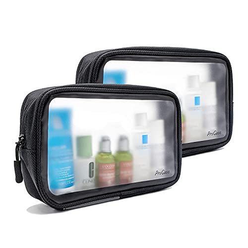 ProCase [2 Pack TSA Approved Travel Toiletry Bag Pouch -Black Bundle with Toothbrush Travel Case for Oral-B Pro 1000 1500 3000 5000 7000