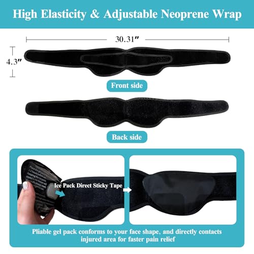 Wisdom Teeth Ice Pack Head Wrap with Dual Compression Straps