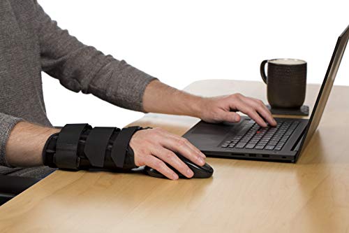 Adjustable 8" Wrist and Thumb Spica Support With Removable Insert- Right, Large, Amazon Exclusive Brand, Black