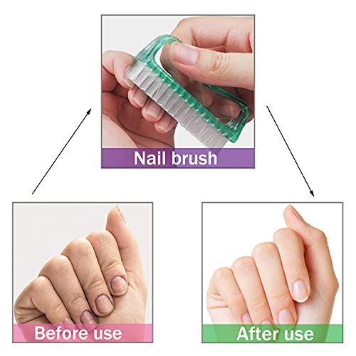 10 Pcs Handle Grip Nail Brush, Hand Fingernail Scrub Cleaning Brushes for Toes and Nails Cleaner, Pedicure Scrubbing tool kit for Men and Women (Multicolor)