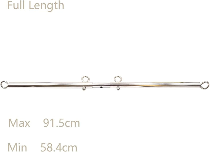 Stainless Steel Silver Adjustable Pilates Bar Set Sports Aid Training Fitness Gear (Silver A) Silver a