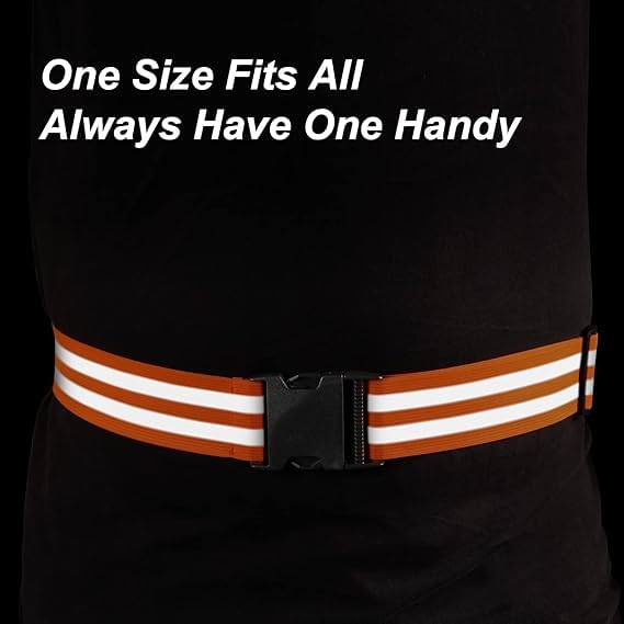 Little World Reflective Belt, Reflective Running Gear Elastic Reflective Sash Green, Orange 10