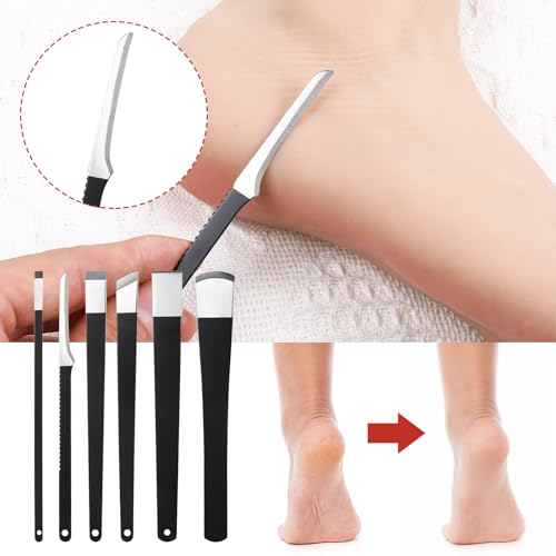 cobee 6 Pcs Ingrown Toenail Removal Kit, Callus Shaver Ingrown Toenail Tool with A Storage Box, Foot Callus Remover Tool Pedicure Knife for Foot Care Dead Skin Corn File Rasp