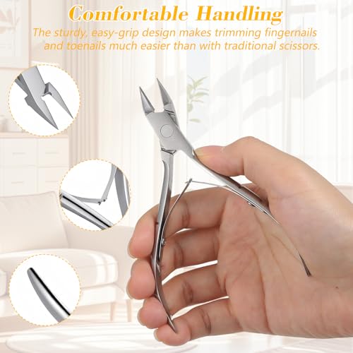 Ingrown Toenail Clipper, Straight Blade Toenail Clippers for Seniors Thick Nails Stainless Steel Ingrown Nail Clipper Ultra-Slim 16mm Blade Cuticle Cutters for Seniors Men Women Seniors