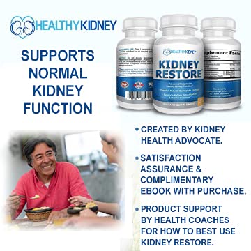 Kidney Cleanse Detox & Repair - Formulated by Kidney Health Expert Living w/Transplant - US Made Kidneys Support Supplement, Detox, Flush - Renal Vitamins 60 Capsules 60 Count