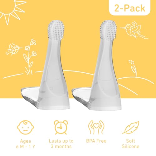 Pure Enrichment PureBaby 4-Pack Replacement Brush Heads for The Infant-to-Toddler Electric Toothbrush