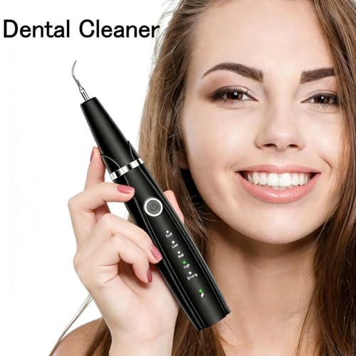 Sonic Dental Cleaner, Dental Cleaner with LED Light, 5 Modes Teeth Cleaning Tool, 3 Replaceable Heads for Home & Travel, IPX6 Waterproof