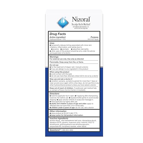 Nizoral Scalp Itch Relief Liquid—Relieves Scalp Itch and Soothes, Calms and Hydrates with Maximum Strength Anti-Itch Medicine (Hydrocortisone 1%), 2 Fl Oz (Pack of 2) 2 Fl Oz (Pack of 2)