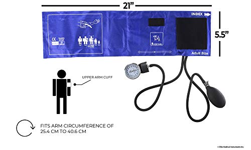 EMI Royal Blue Sprague Rappaport Stethoscope and Aneroid Sphygmomanometer Manual Blood Pressure Set Kit - #330