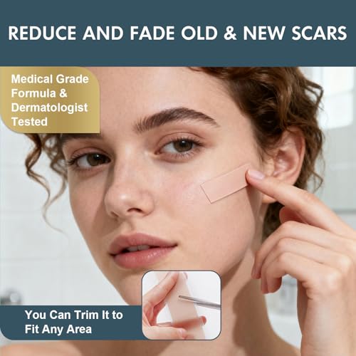 Silicone Scar Sheets, Silicone Scar Tape for Scar Removal Treatment (1.6”x 60” Roll-1.5M), Reusable Silicone Scar Strips for Surgical, C-Section, Tummy Tuck, Keloid Scars, Burn, Acne