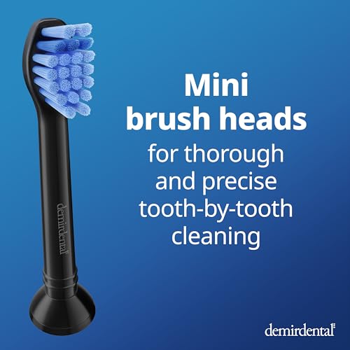 Toothbrush Heads mini Medium Compatible with Philips Sonicare Toothbrush Heads - Small Medium Replacement Heads - Daily Precision Brush Heads - Black - Replaces HX6028-8 Pack