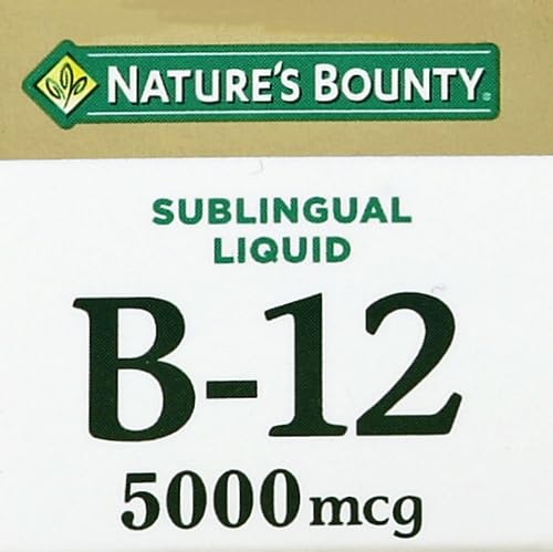 Nature's Bounty Vitamin B12 5000 mcg Sublingual Liquid,Cardiovascular Health & Cellular Energy Support,2 Fl Oz,(Pack of 3) 2 Fl Oz (Pack of 3)