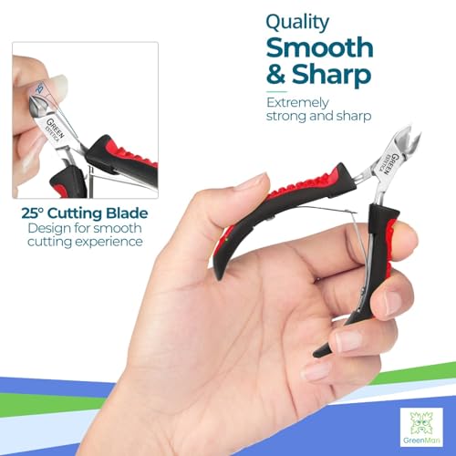 Cuticle Trimmer with Non-Slip Grip Handle, Stainless Steel Nail Tool Black and Red
