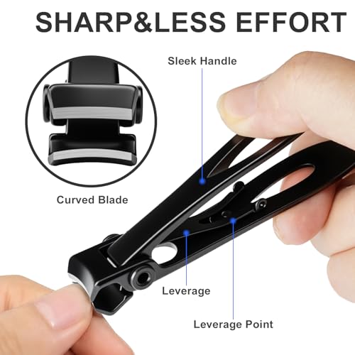 Heavy Duty Toenail Clippers for Thick Toenails - Ergonomically Designed for Seniors & Diabetics with Easy-Grip Handle, Professional Grade Toenail Clipper for Elderly Men Women