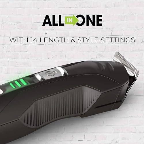 Remington All-in-One Grooming Kit, Lithium Powered, 8 Piece Set, Black 8-piece set