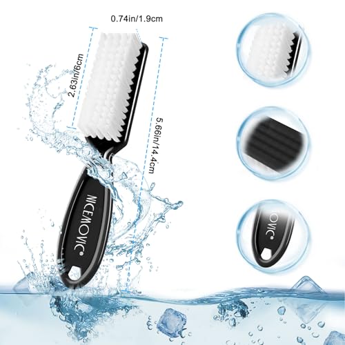 NICEMOVIC 30 Pcs Handle Grip Nail Brush, Hand Fingernail Cleaner Brush Manicure Tools Scrub Cleaning Brushes Kit, Use for Toe and Nail Cleaning (Black) Black
