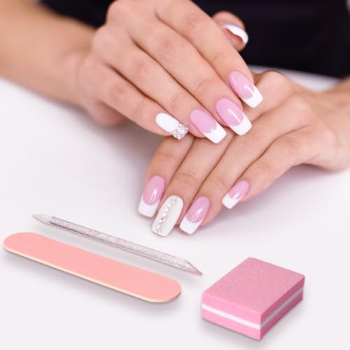 40 Sets Pink Professional Manicure Press On Nail Tool Kit