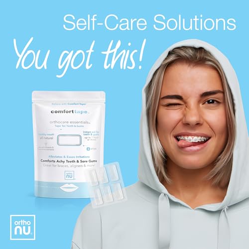 Comfort Tape, Instant Comfort and Relief for Oral Pain Caused by Braces, Aligners, Dentures and Dental Appliances, Up to 2 Hours of Relief for Orthodontic Pain