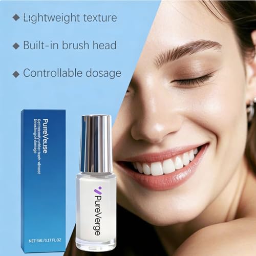 Tooth Polish - Instant White Smile, Natural Tooth Whitening Gel Paint, Brush-On Liquid Formula to Improve Appearance, Portable Oral Care, Easy to Use & Portable, Long-Lasting Results