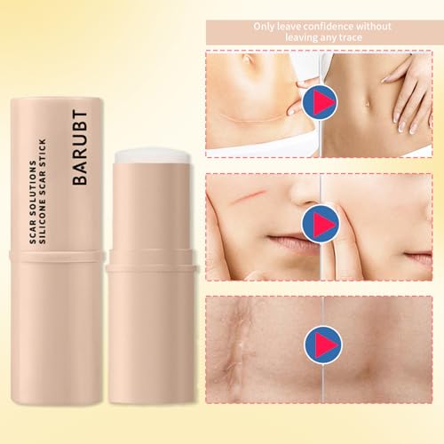 Scar Stick, Scar Solutions Silicone Scar Stick, Thick Solid Velvety Film for Old, Burn Scars, Acne, Stretch Marks, Formula Infused with Asiatica Extracts and Vitamin E for Skin Smoother, Softer