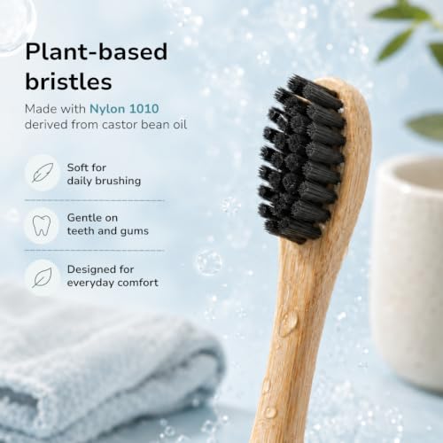 Sustainable Tomorrow Zen Bamboo Toothbrush Replacement Head – 3 Pack | Eco-Friendly Bamboo Bristles Head | Sustainable, Plastic-Free Oral Care | Compatible with Zen Toothbrush 1 Count (Pack of 3)