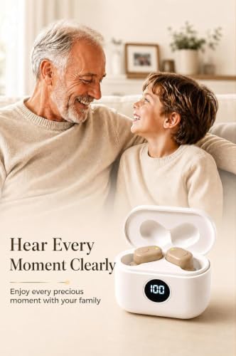 Hearing Aids for Seniors Rechargeable with Noise Cancelling Beige