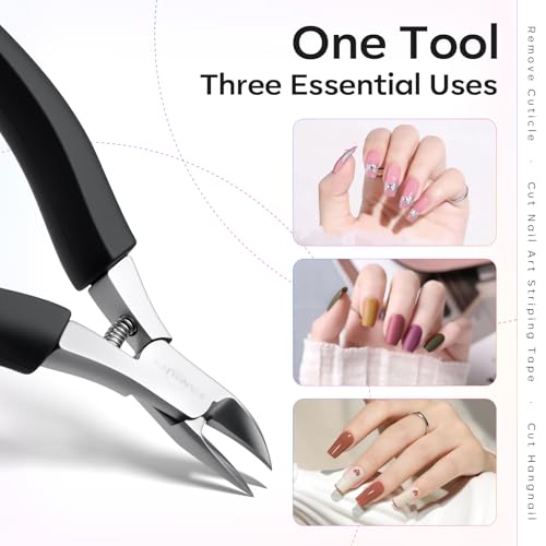 FAMILIFE Toe Nail Clippers for Thick Toenails, Professional Stainless Steel Ingrown Toenail Clippers, Sharp Durable Blades Pedicure Tools with Non-Slip Plastic Handle for Salon & Home Use Black 1 Pcs