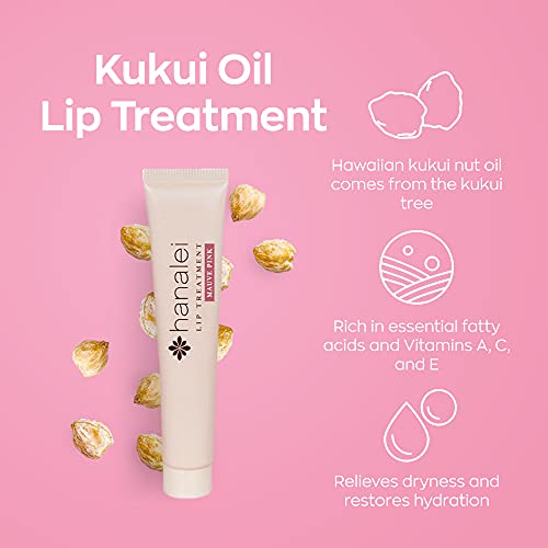 Hanalei Sugar Lip Scrub and Lip Treatment (Mauve Pink Tint) Bundle, Made with Raw Cane Sugar and Real Hawaiian Kukui Nut Oil (Cruelty free, Paraben free)