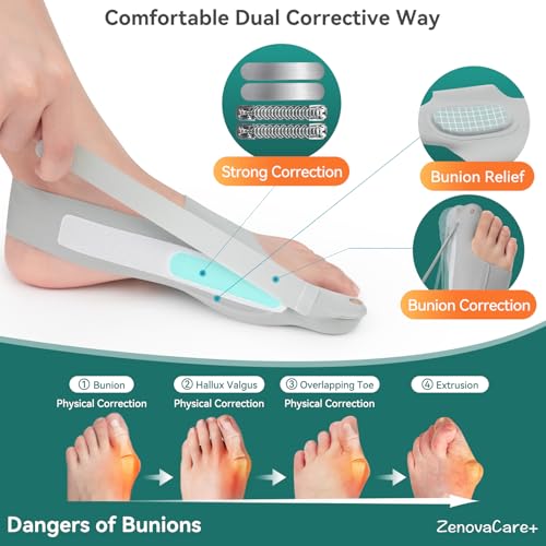 Bunion Corrector Sleeve for Men/Women, 1 Pair Day & Night Toe Alignment,Orthopedic Post-Workout Recovery Foot Brace, Hallux Valgus Toe Straightener for Daily Use (Large) Large