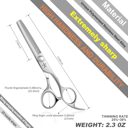 High-end Professional Hair Scissors Thinning Shears Barber Hair Cutting Teeth Shears Hairdressing Texturizing Scissor 6 Inch Stainless Steel Alloy For Women Men Kids Salon Hairdresser & Home