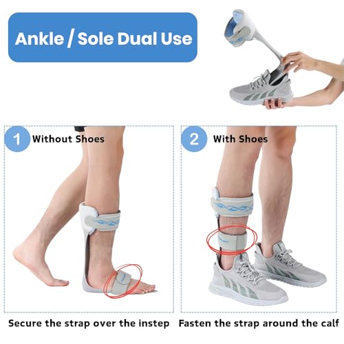 AFO Drop Foot Brace - Drop Foot Stabilizer Brace Foot Drop Brace with Stroke, MS, Hemiplegia, Drop Foot Support Shoes for Assist Walking Easier & Better (L-Left) L-Left
