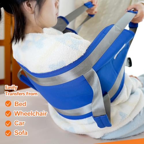 Patient Turning Device Transfer Belts for Lifting Seniors Medical Sling for Bedridden Elderly to Change Diaper Mobility Daily Living Assis Aids Nursing Sling with Handles for Bed Positioning