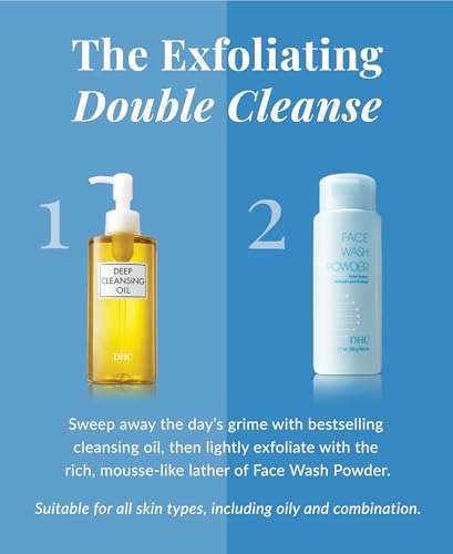 DHC Face Wash Powder, Enzyme Exfoliating Powder Cleanser, 1.7 oz, 2 Pack Unscented 1.7 Ounce (Pack of 2)