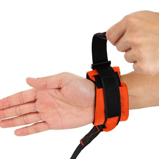 Gooby Easy Fit Wrist Band Surfer Leash - Orange, 6 FT - Comfortable Hands Free Leash with Elastic Band for Small, Medium and Large Dogs