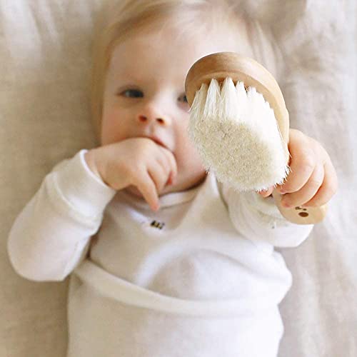 haakaa 360° Baby Toothbrush - Blue Wooden Baby Hair Brush 1PC