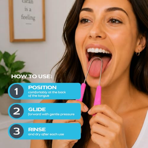 DrTung's Stainless Steel Tongue Scraper - Adults & Kids - 2 Pack 1 Count (Pack of 2)