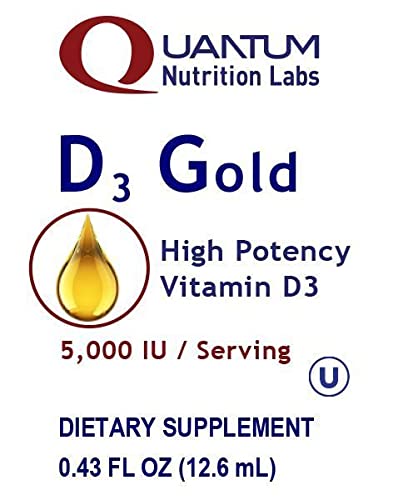 QNL D3 Gold - Vitamin D Liquid Drops - Bone Strength Supplement - Offers Cardiovascular & Immune Support - Premium Health & Wellness Product - 0.43 fl oz (2 Pack)