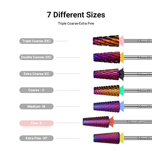 MelodySusie 5 in 1 Nail Drill Bits with Ceramic Nail Drill Bit