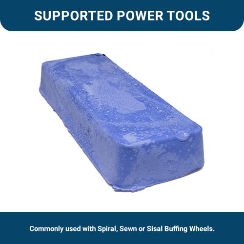 Benchmark Abrasives Buffing Compound for Polishing Removing Scratches Edge Finishing Cleaning for Non-Ferrous Metals Plastics Synthetic Materials, 1 Pound Bar (Blue Plastic) Blue Plastic
