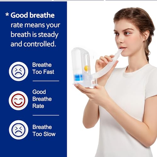 Breathing Exercise Device for Lungs, Lung Exerciser Device – Deep Breathing Trainer for Respiratory Health & Recovery Transparent-green