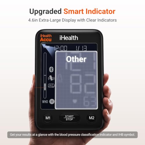 iHealth Accu Bluetooth Upper Arm Blood Pressure Monitor with Large Cuff Black