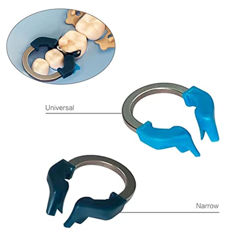 Dental Sectional Matrix Ring Clamp Spring Clip, Autoclavable Nickel Titanium Orthodontic Clamp Rings, Contoured Matrices System for Pre and Post Molars. (R6 Blue) R6 Blue