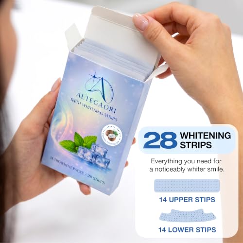 Professional Teeth Whitening Strips Kit, 14 Treatments 28 White Strips Enamel Safe, Gentle for Sensitive Teeth, Removes Coffee, Tea, Wine & Tobacco Stains Whitening Care for a Brighter Smile