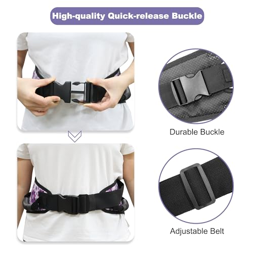 MDSTOP Gait Belt Transfer Belt for Seniors, Anti-Slip Gate Belt for Elderly Lifting with Quick Release Buckle, Medical Belt for Lifting Patients, for Handicap, Physical Therapy, Elderly (Purple) Purple