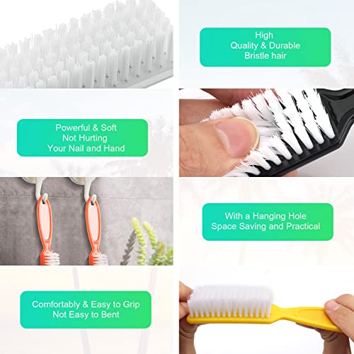24 Pcs Handle Grip Nail Brush, NICEMOVIC Hand Fingernail Cleaner Brush Manicure Tools Scrub Cleaning Brushes Kit, Use for Toe and Nail Cleaning (Bright Colors) Cleaning(Bright Colors) Bright