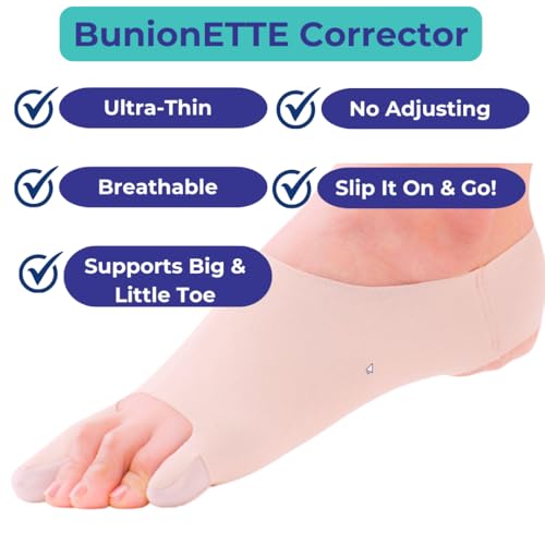 Tailors Bunion Corrector, Bunionette Relief Pinky Toe Sleeve. Med, Left Medium (Pack of 1)