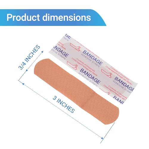 Adhesive Bandages 3/4" x 3" inch,1000 Count Bulk Plastic PE Strip Bandage 3/4" x 3" 1000