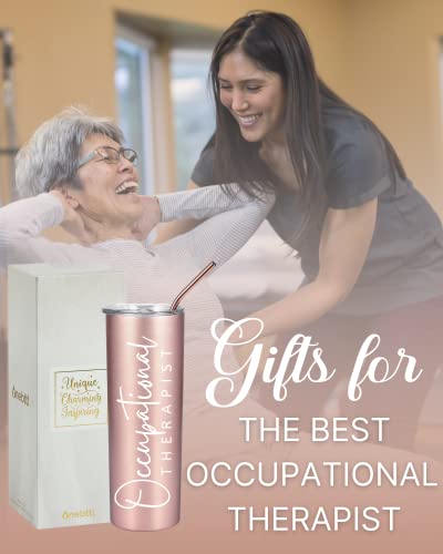 Onebttl Occupational Therapist Gifts for Women, Appreciation Gifts for OT on World Occupational Therapy Day, Birthday and Christmas, 20 oz Insulated Stainless Steel Tumbler-OT Adds Life to Days