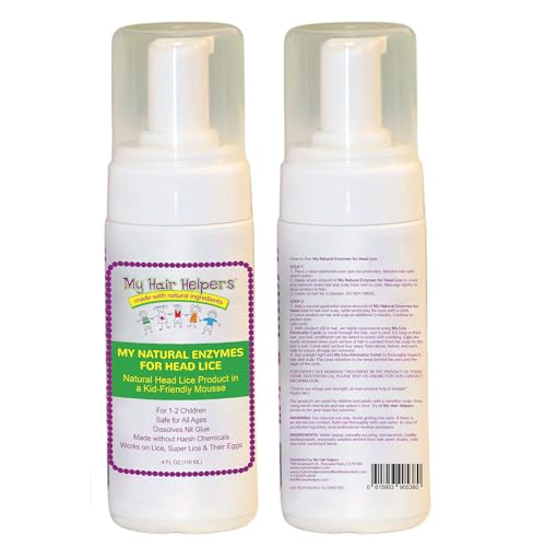My Hair Helpers Natural Enzymes Head Lice Mousse, 4 fl oz 4 Fl Oz (Pack of 1)